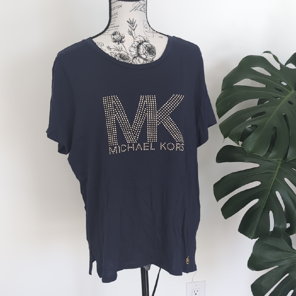 Michael Kors Dark Blue Kids Tee with Logo